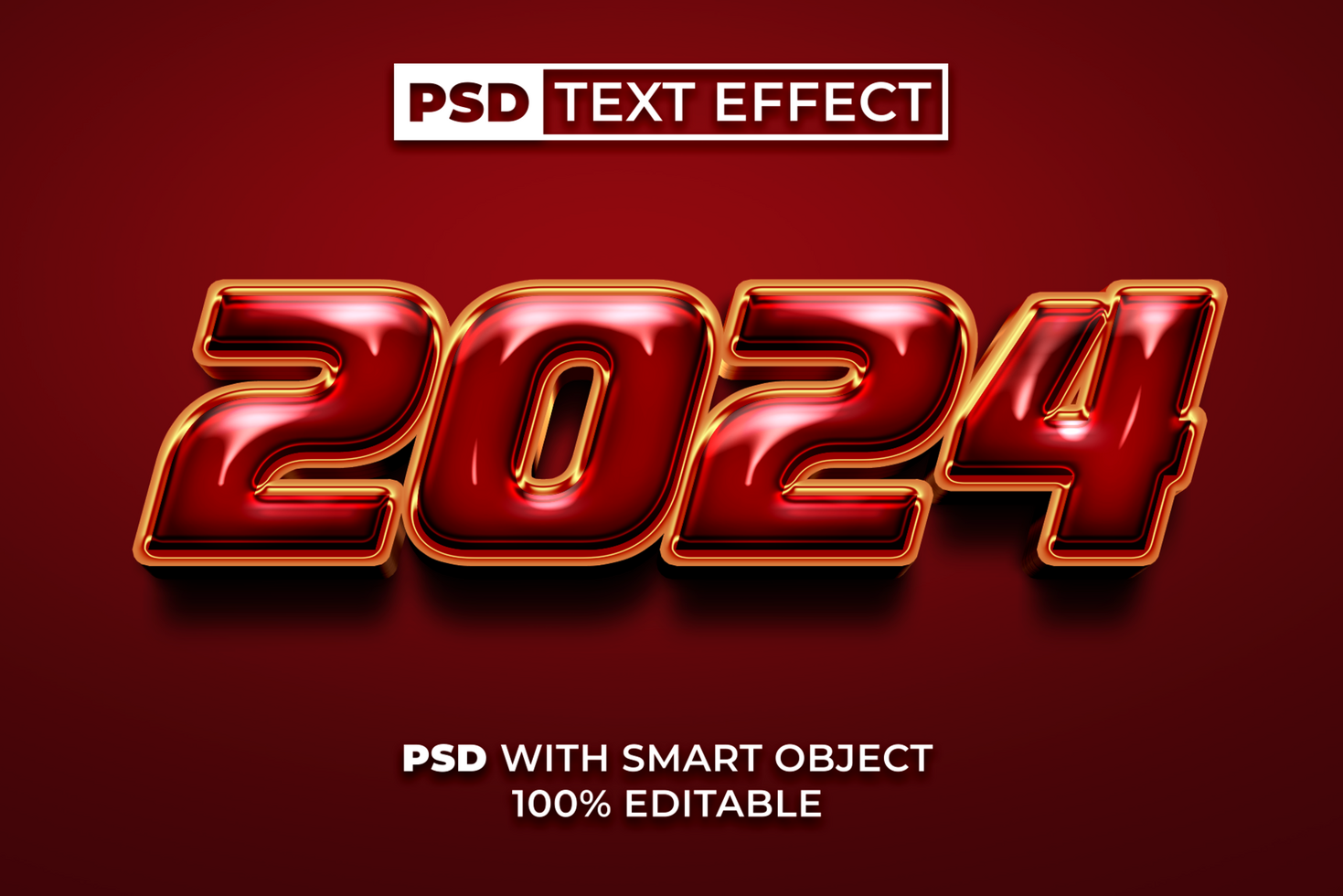 3D Text Effect Gold Capri Style. Editable Text Effect. psd