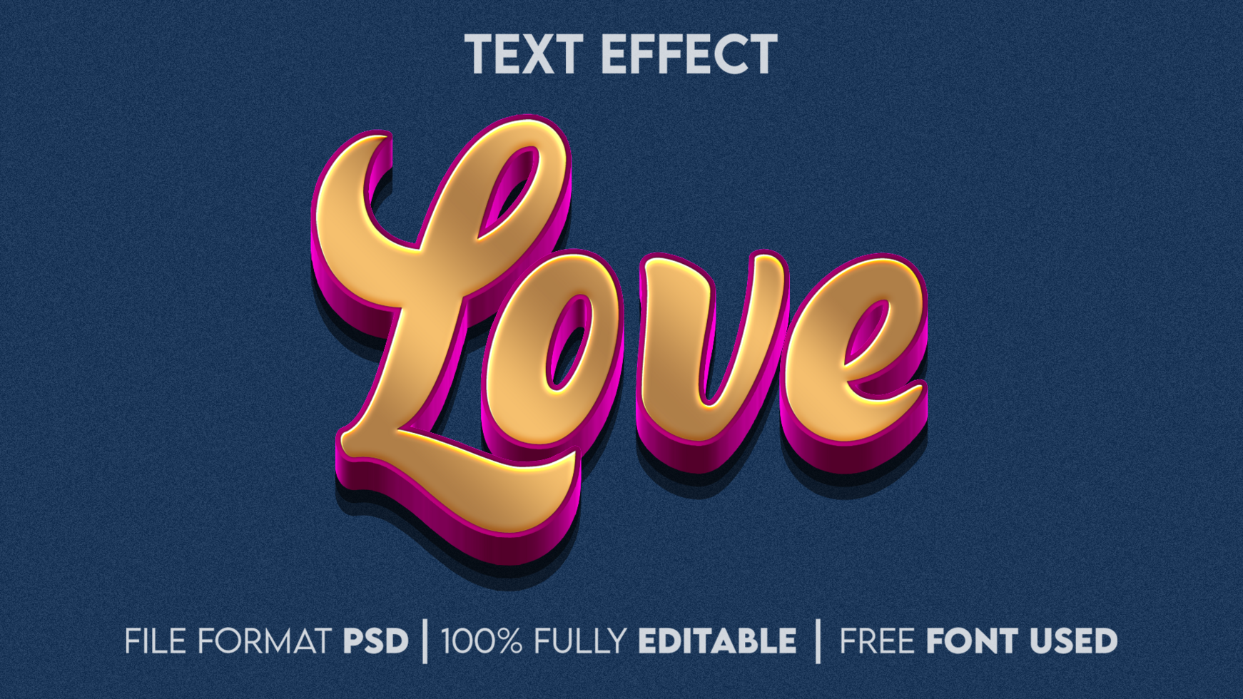 Love editable 3d  text effect psd