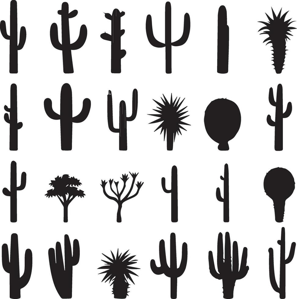 diferente tipo de cactus vector silueta ilustración 6 6