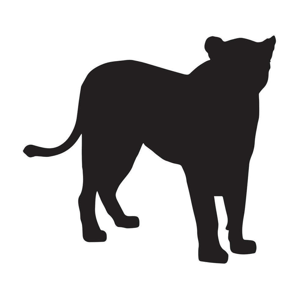 Silhouette lion vector illustration