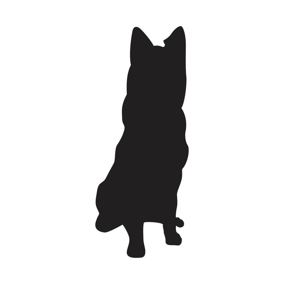 Vector, isolated black silhouette of a dog vector