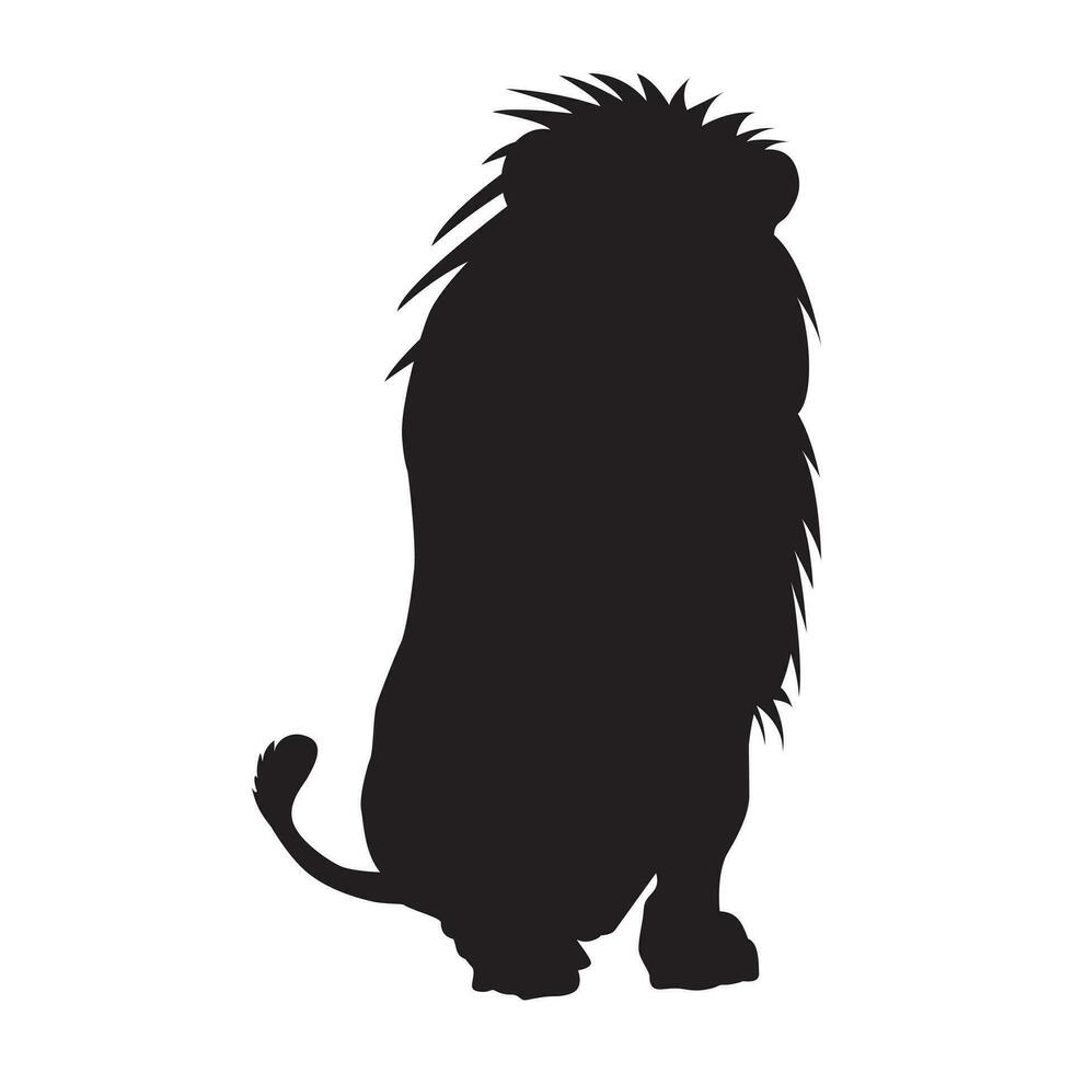 Silhouette lion vector illustration
