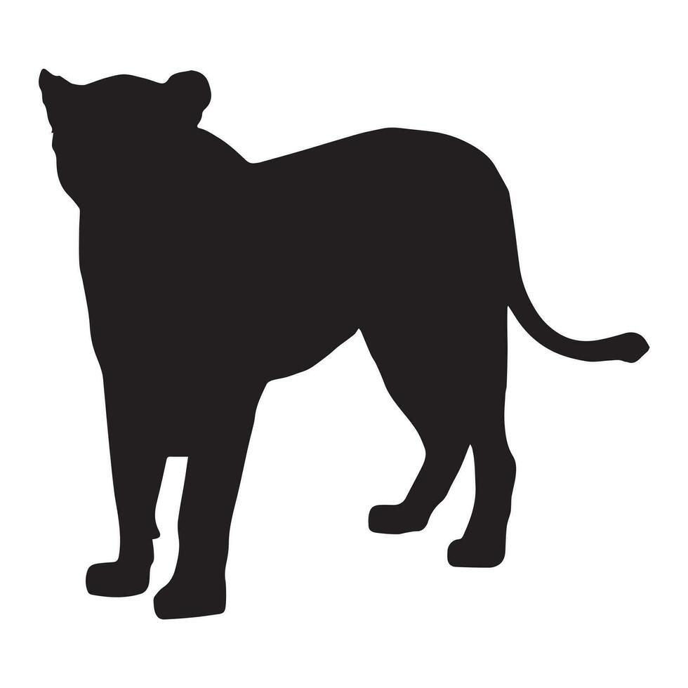 Silhouette lion vector illustration