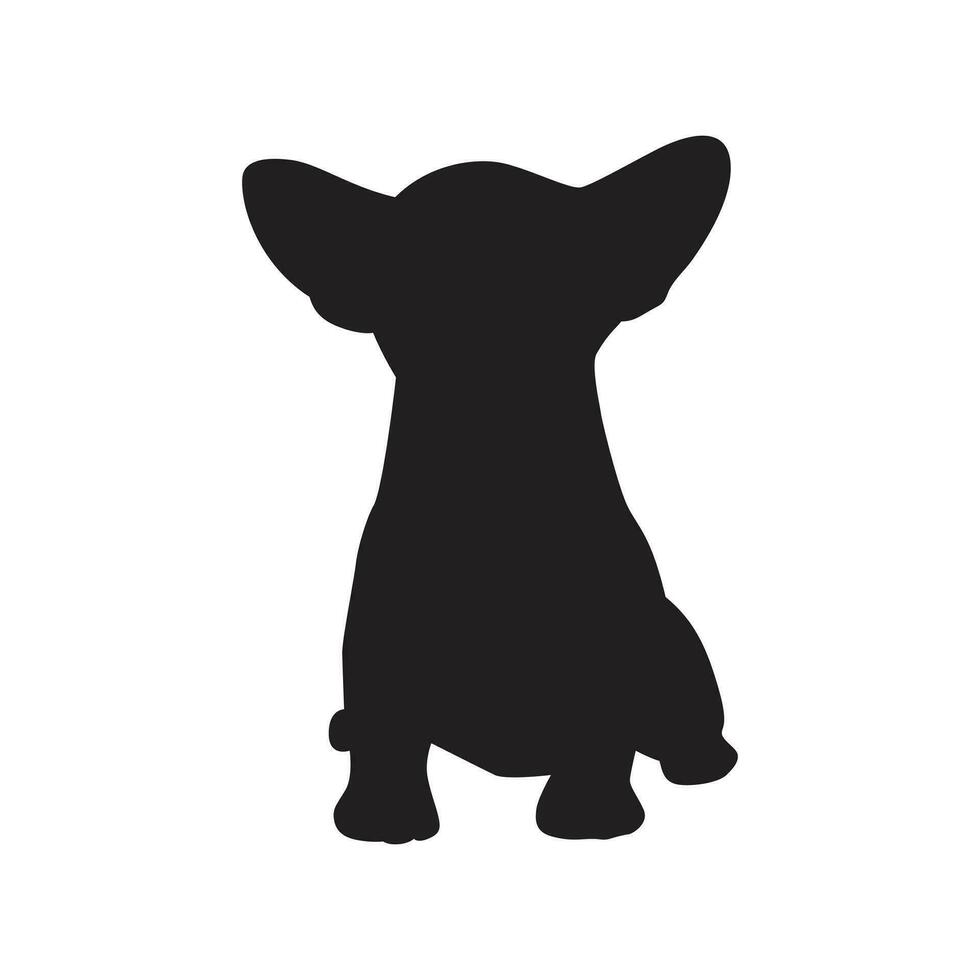 Vector, isolated black silhouette of a dog vector
