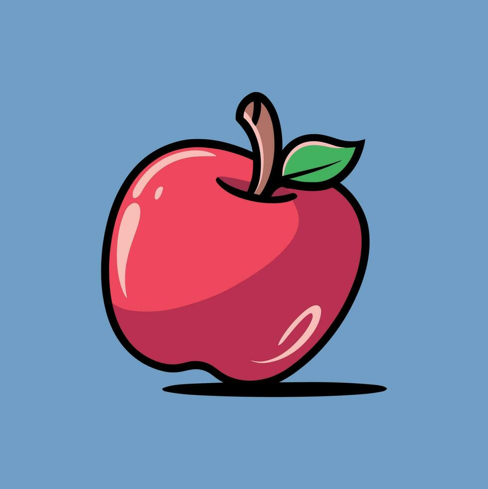 Apple icon isolated vector illustration, color drawing sign, symbol.