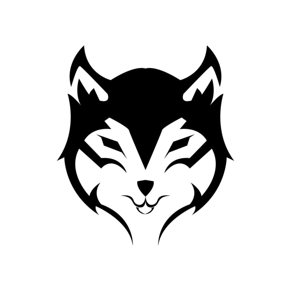 lobo logo negro Arte y ilustración vector