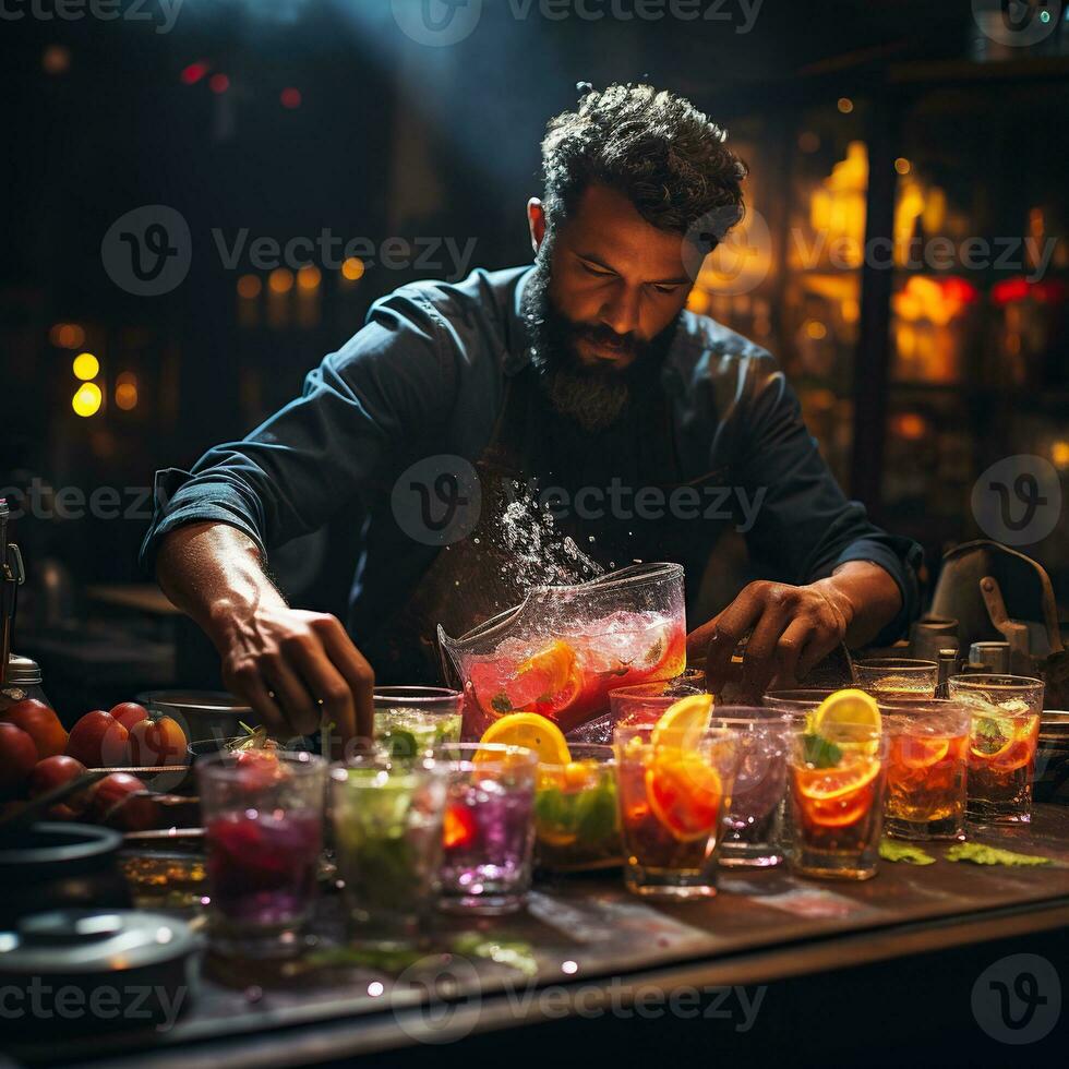 AI generated A photo of Autumn forest path Orange color tree red brown. Generative AI