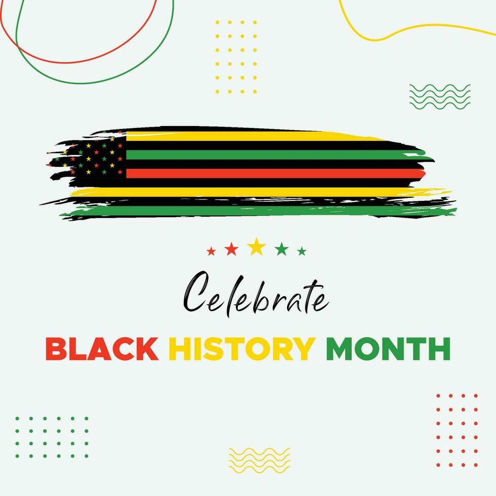 Black History Month celebrated. February national black history month African American vector illustration Template for background, banner, card, poster with text inscription