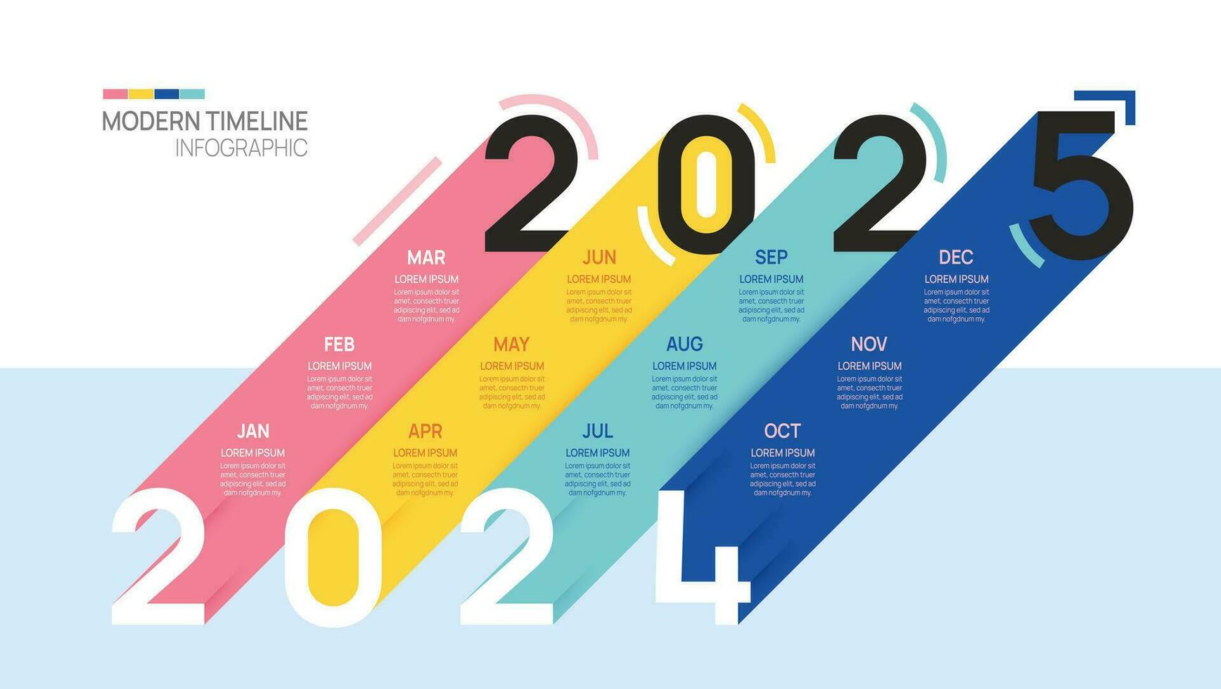 Business step timeline infographic 2024 template. Modern milestone
