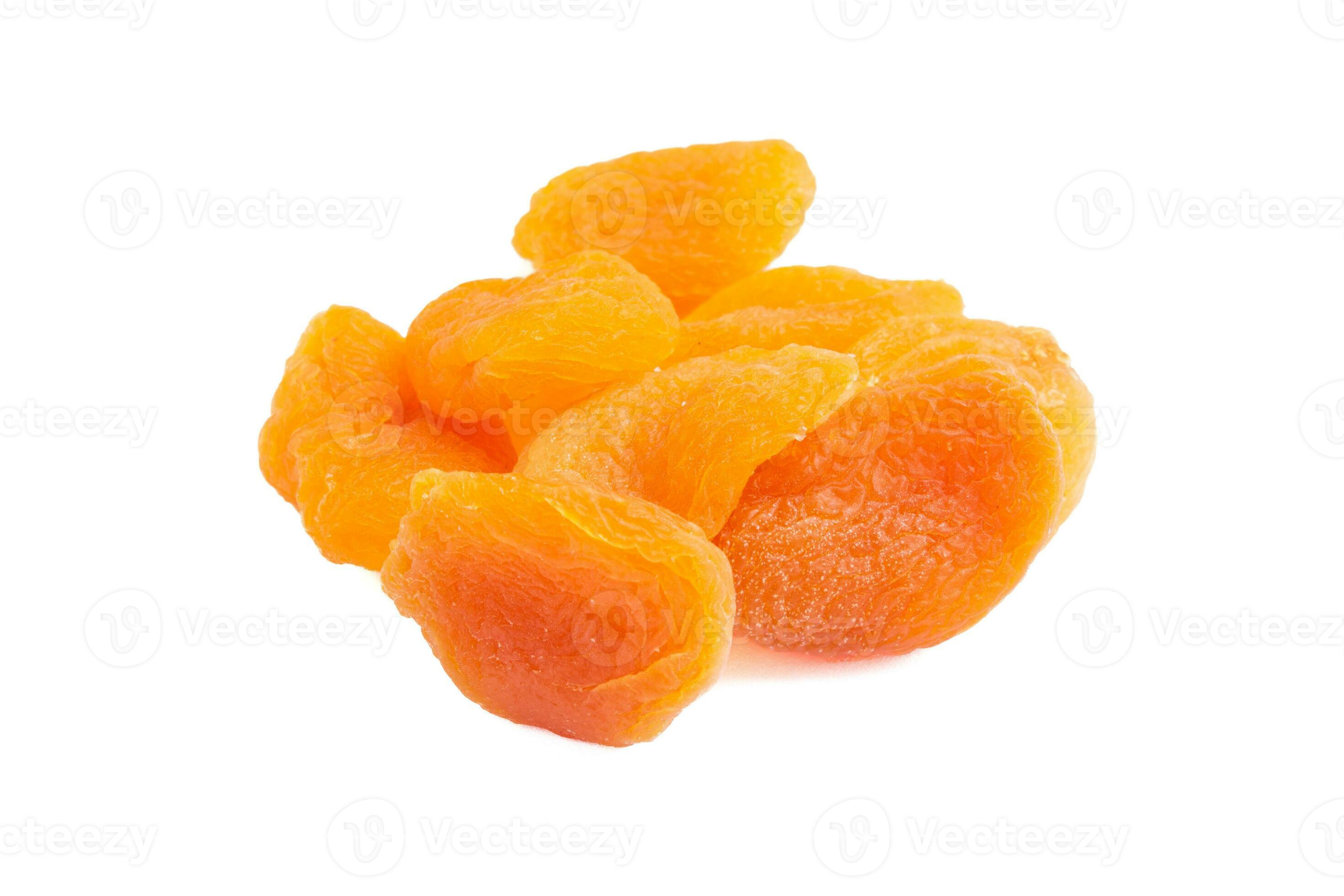 Stack of dried apricots on a isolated white background 34979102 Stock