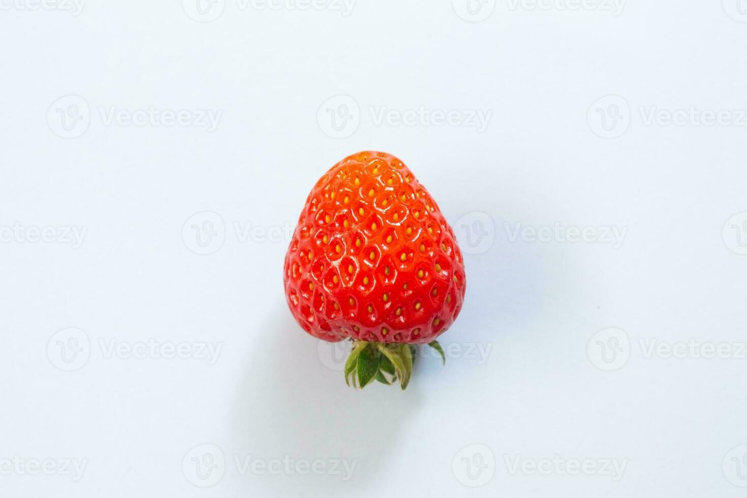 Strawberry isolated on a white background. Top view. photo