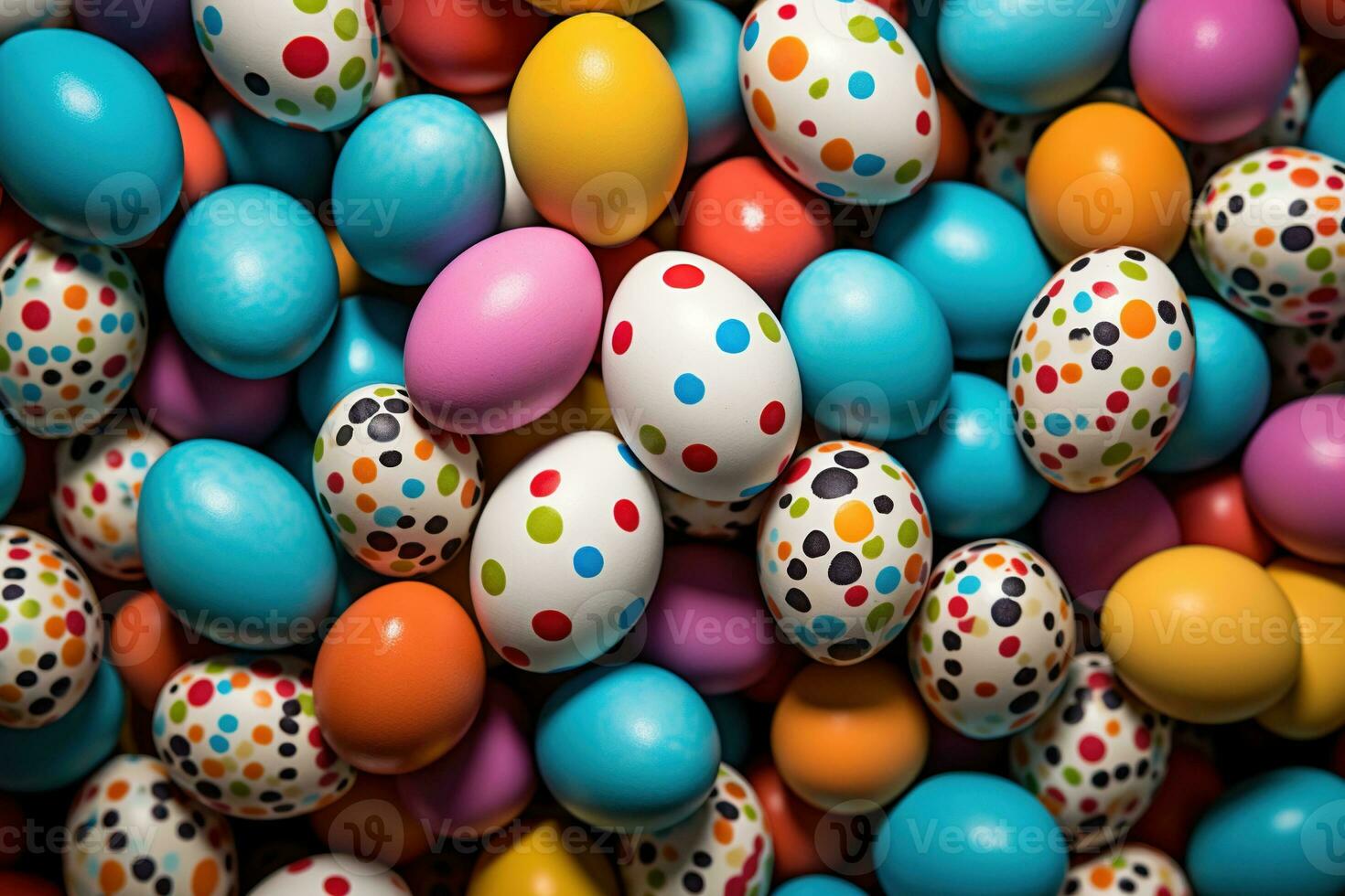 AI generated Colorful Easter eggs background photo