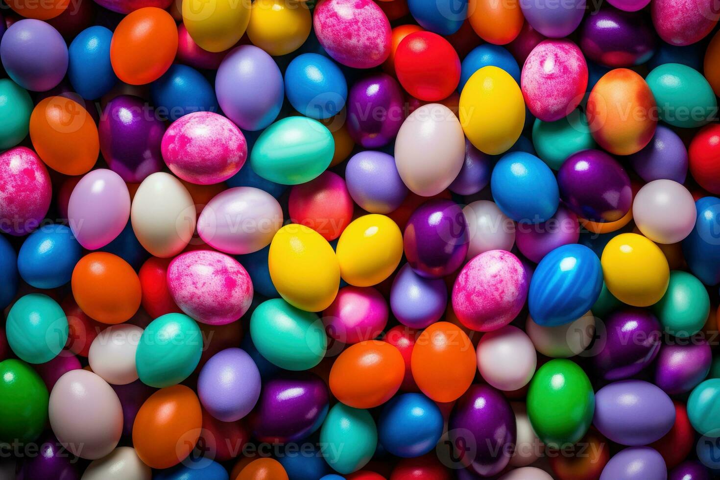 AI generated Colorful Easter eggs background photo