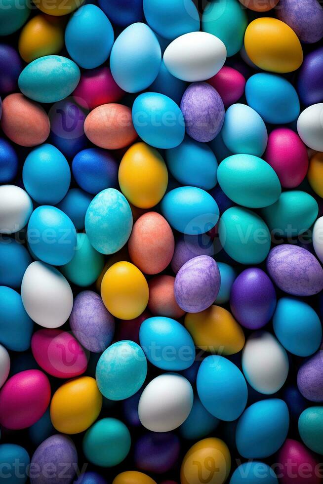 AI generated Colorful Easter eggs background photo