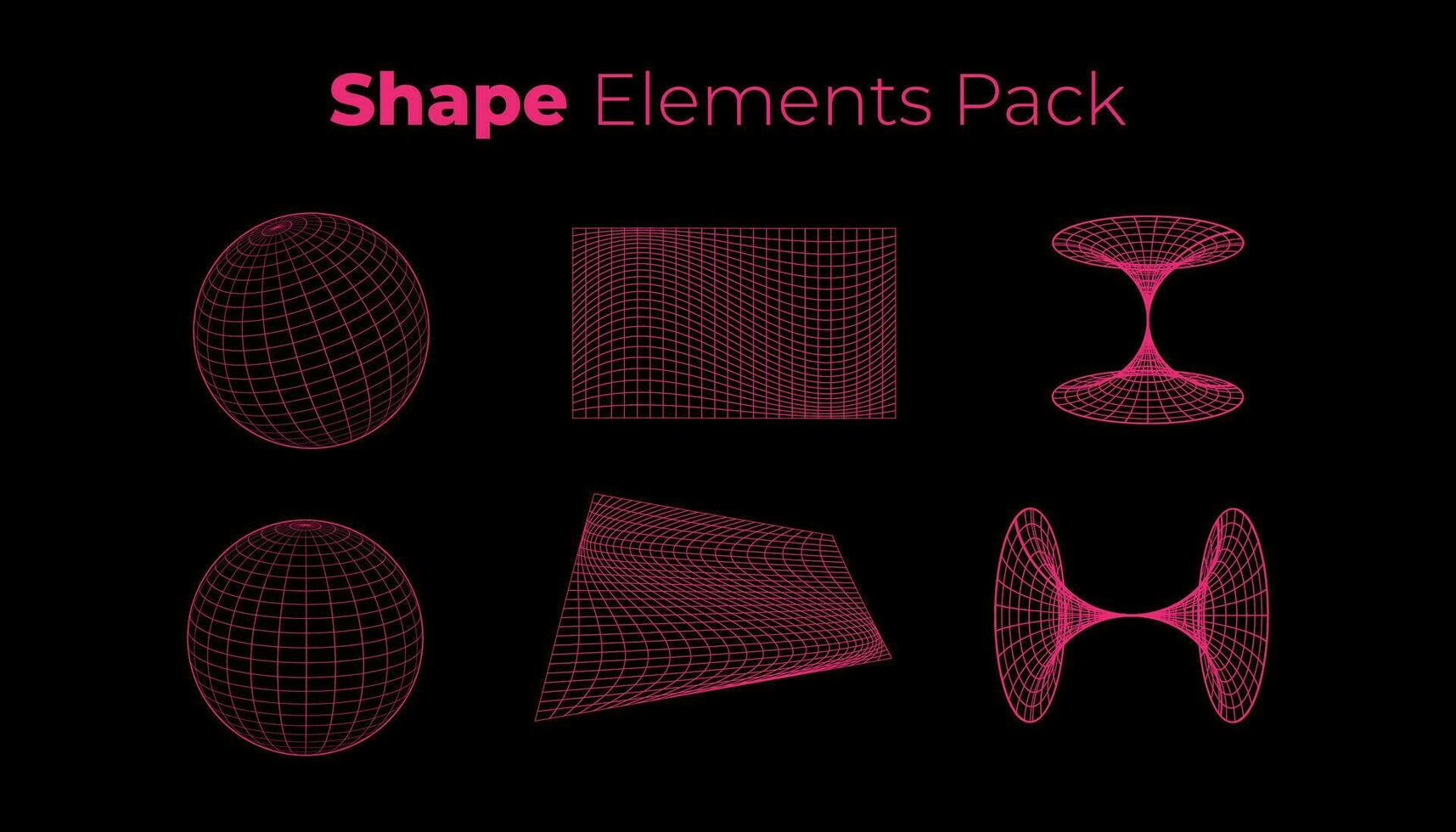 Shapes, Lines and Globe elements pack. Available in various corner shapes. vector