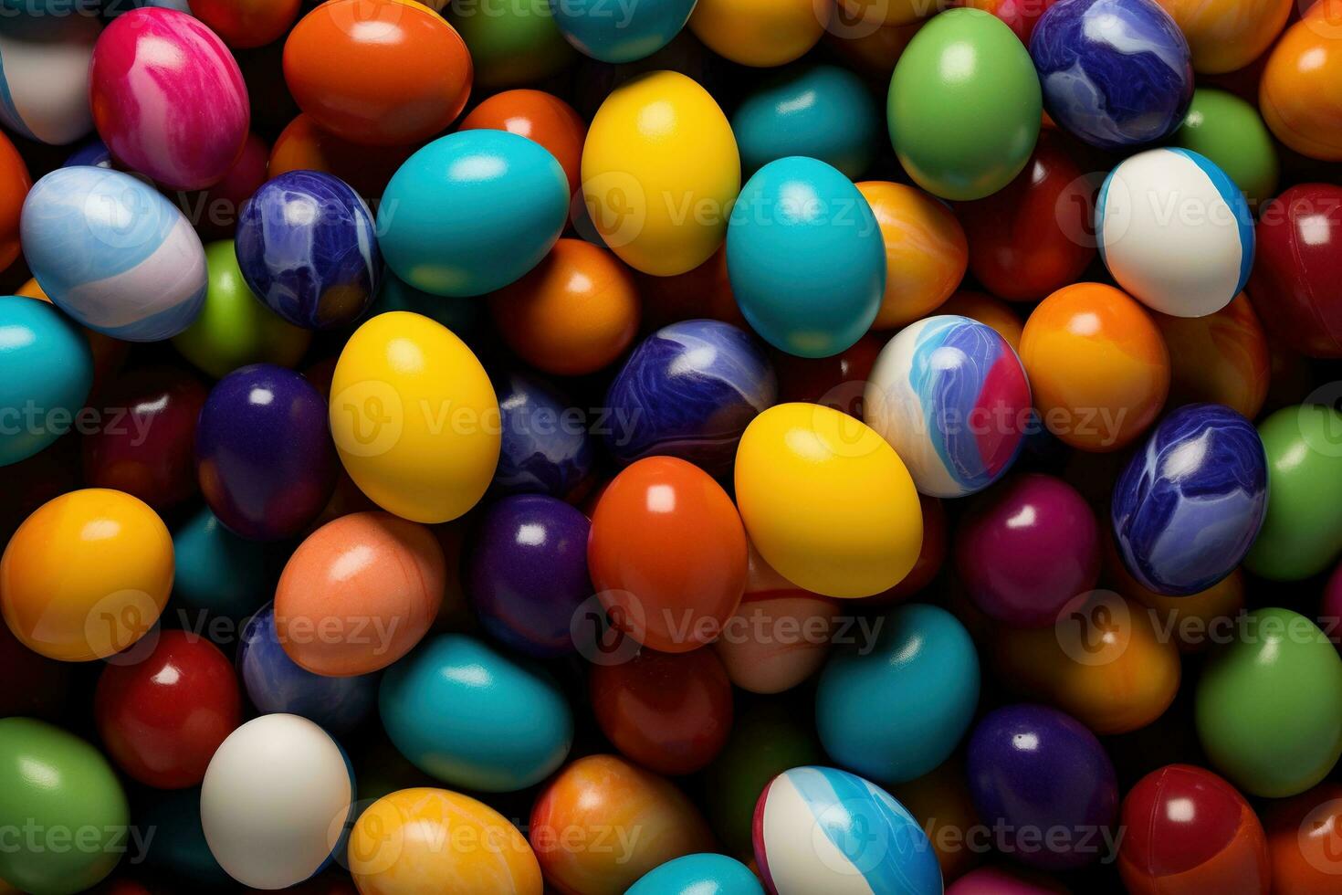 AI generated Colorful Easter eggs background photo