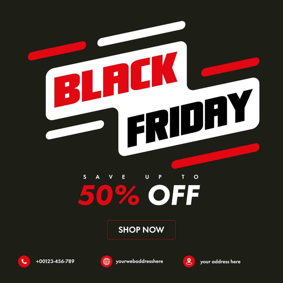 Vector black friday offer sales banner for social media marketing