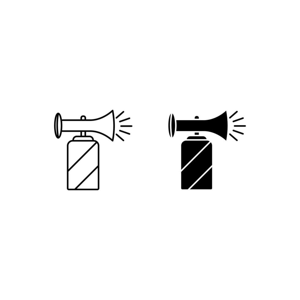 air horn party . Linear style pictogram and black fill, isolated on white. Isolated on white background,editable. Vector illustration