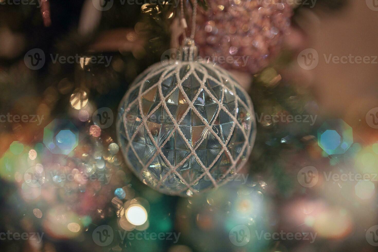 beautiful christmas decorations  baubles on the christmas tree photo