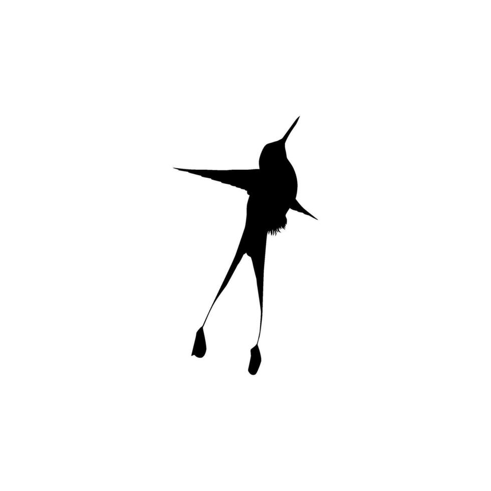 Flying Hummingbird Silhouette, can use Art Illustration, Website, Logo Gram, Pictogram or Graphic Design Element. Vector Illustration