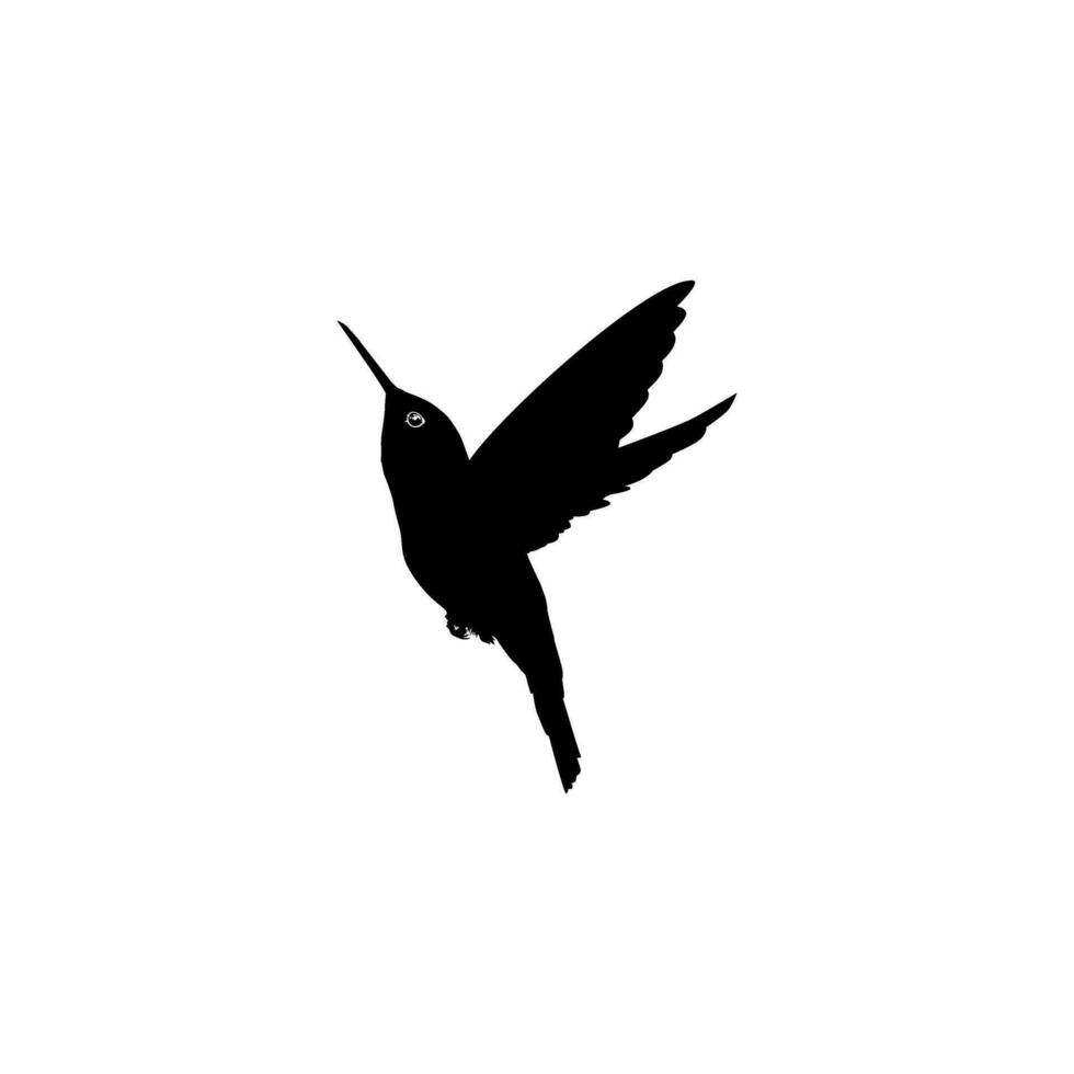 Flying Hummingbird Silhouette, can use Art Illustration, Website, Logo Gram, Pictogram or Graphic Design Element. Vector Illustration