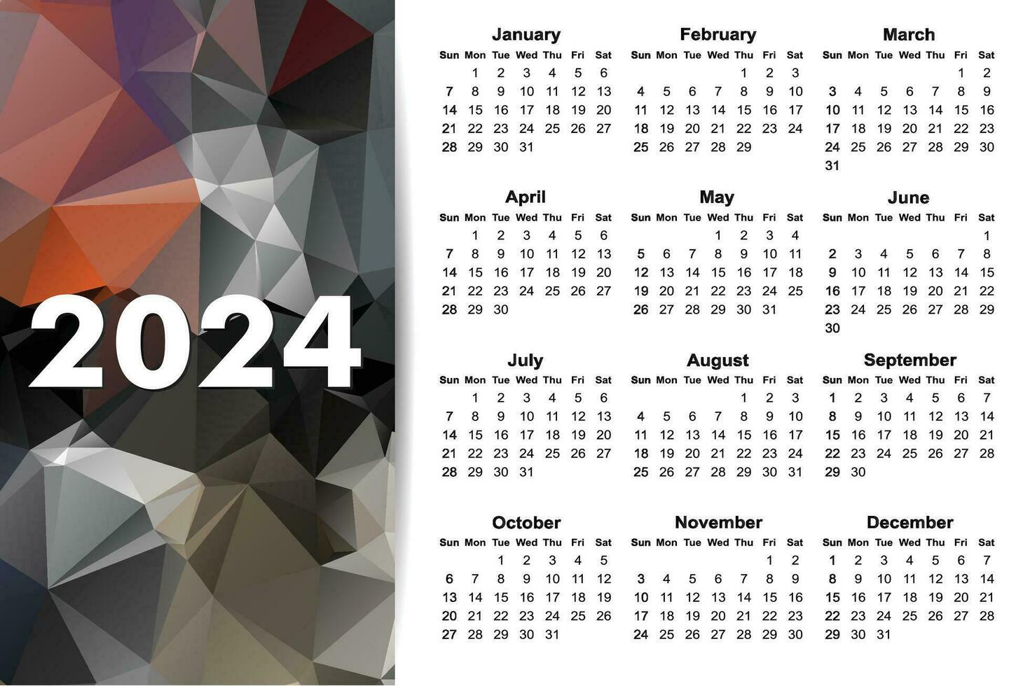 sencillo calendario para 2024 año. vector