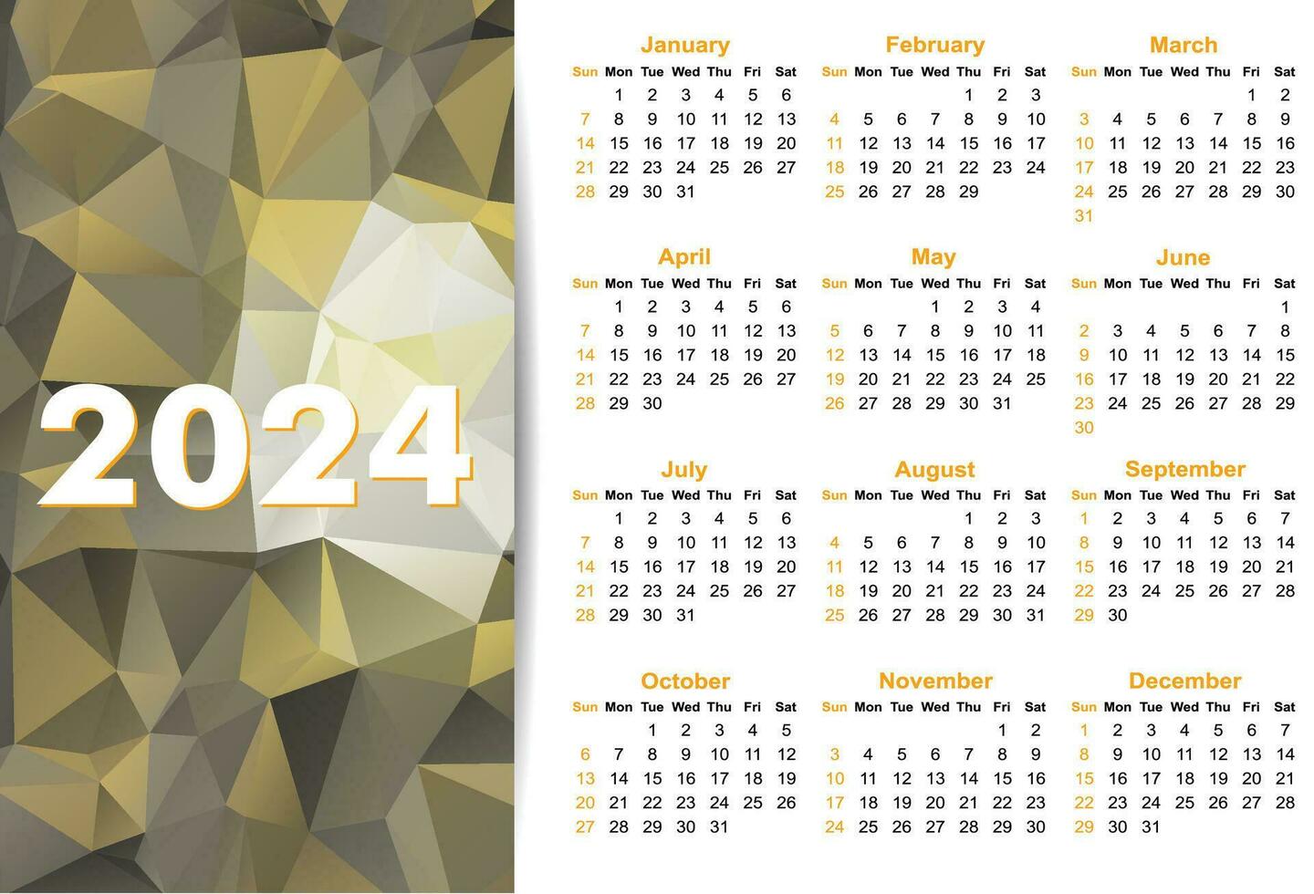 sencillo calendario para 2024 año. vector