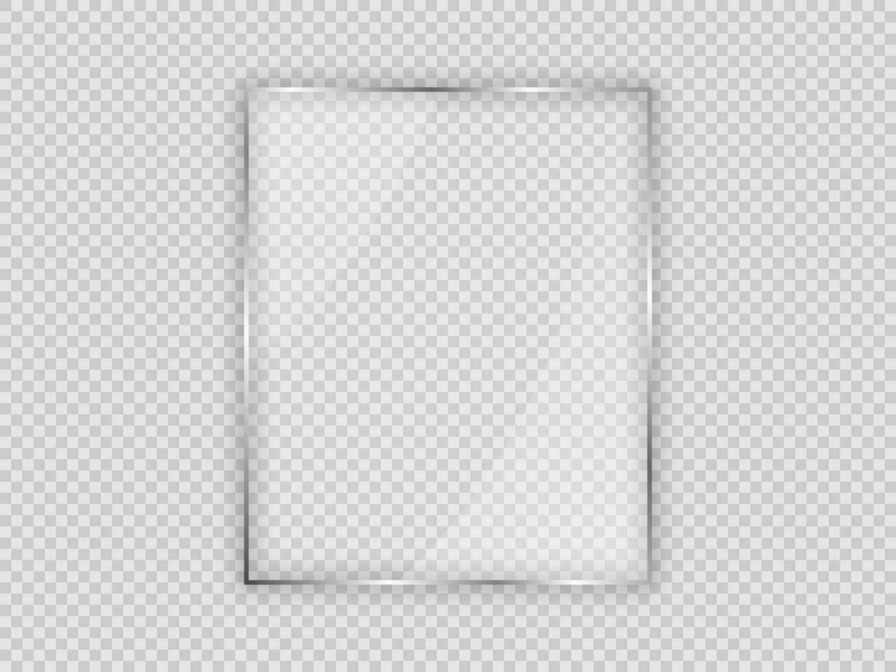 Glass plate in vertical frame vector