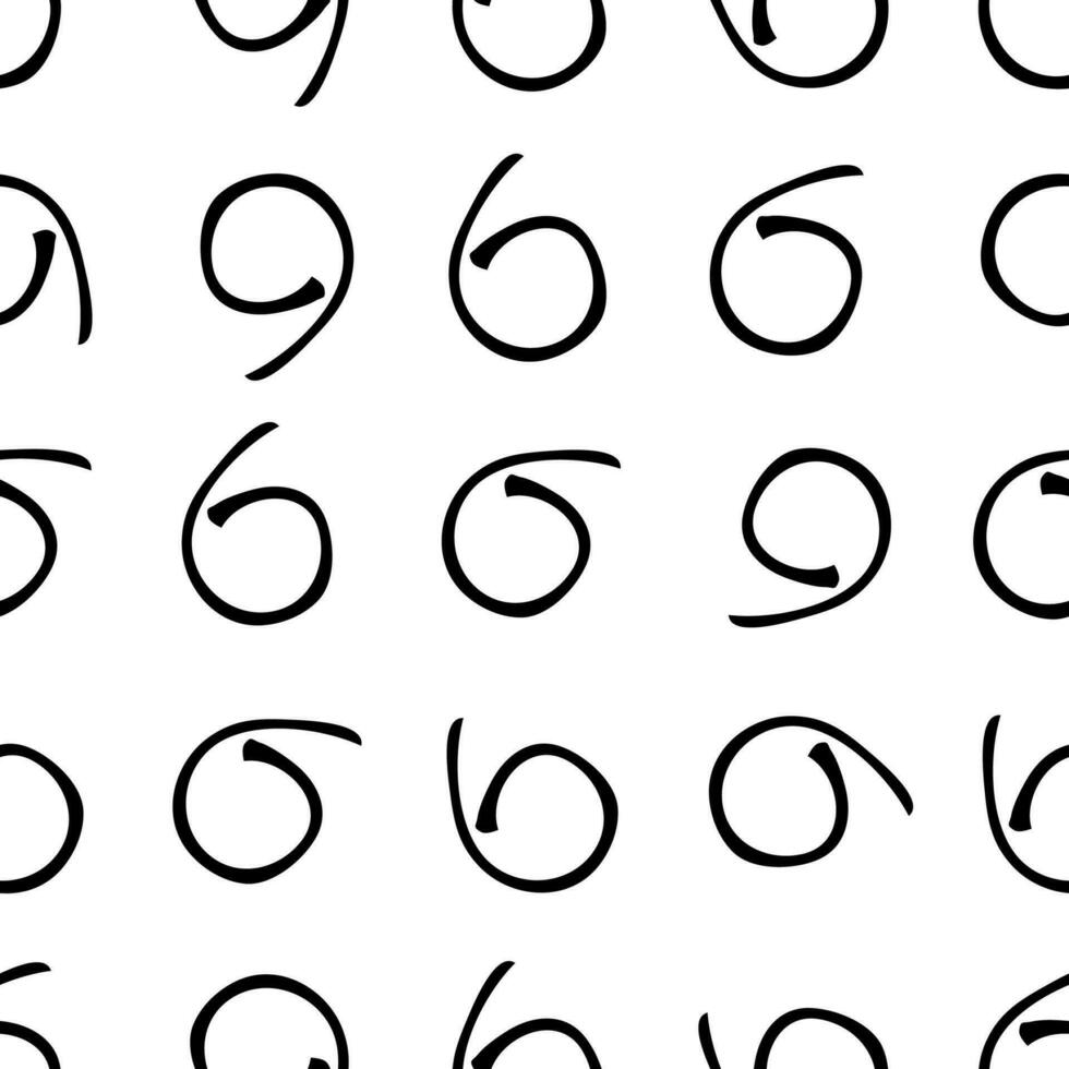 Seamless pattern with sketch round squiggle vector