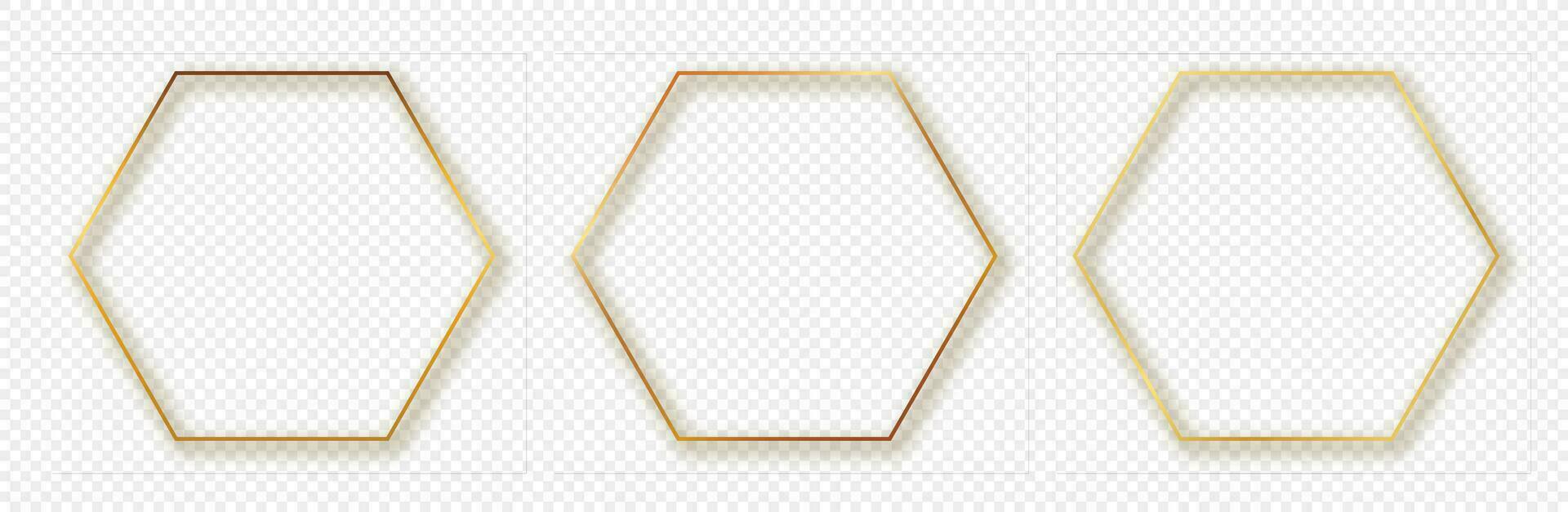 Gold glowing hexagon frame 34982755 Vector Art at Vecteezy