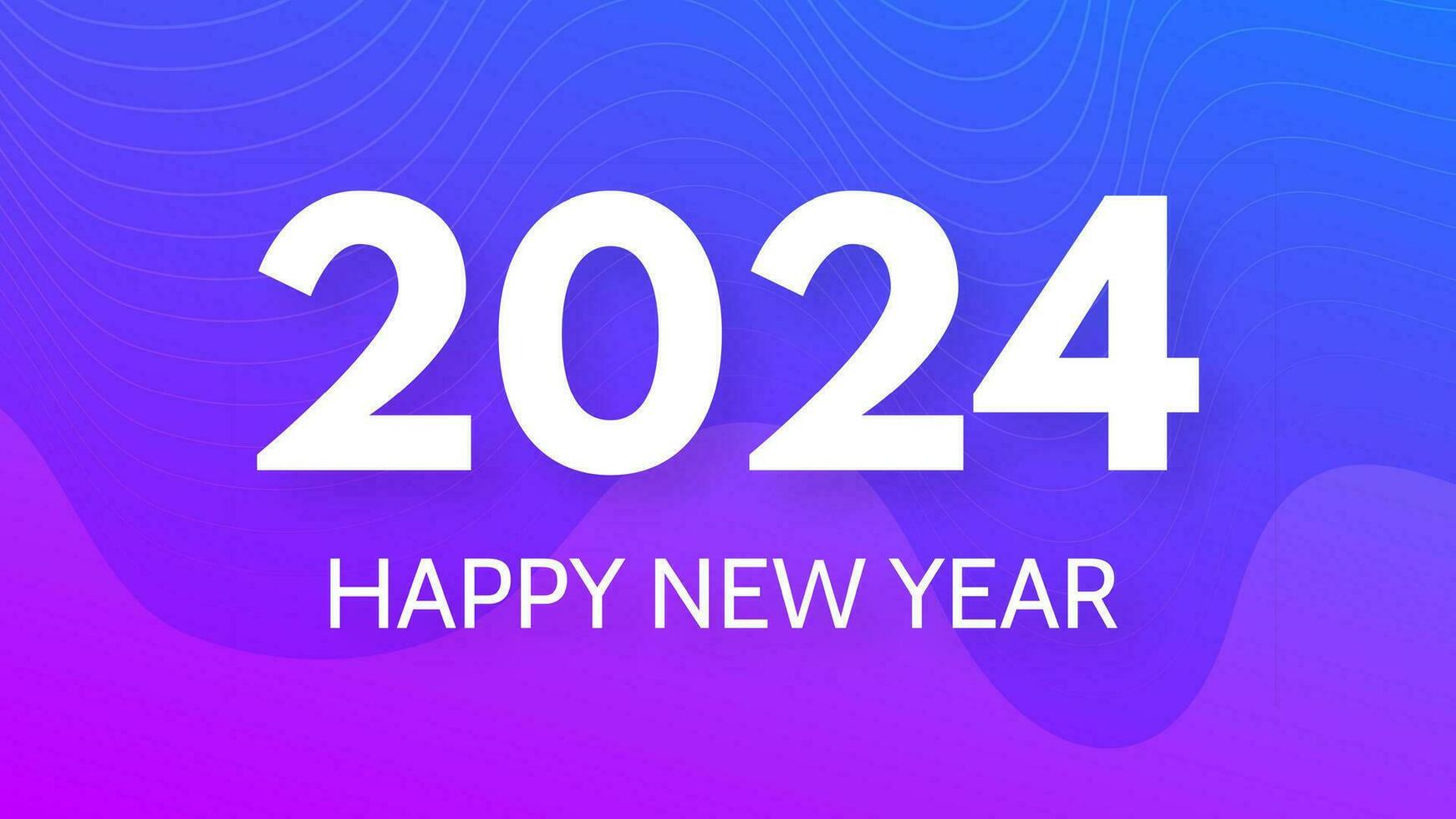 2024 Happy New Year on colorful background vector