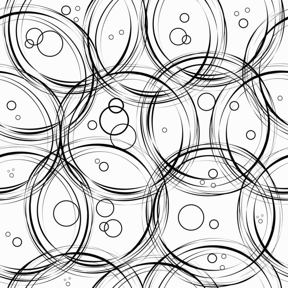 el modelo sin costura. círculos, gotas, burbujas aleatorio líneas, trazos, bosquejo. vector resumen textura, antecedentes.