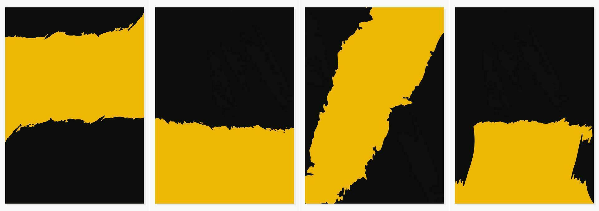 set of Abstract Yellow Grunge Scratch Flyer Template vector