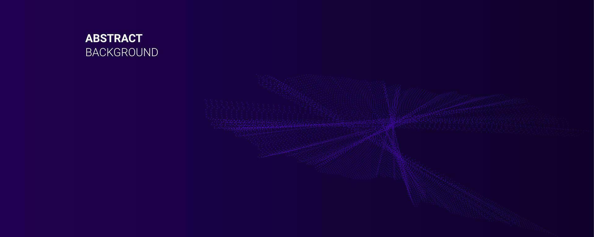 Abstract dark blue banner template. Vector minimal wavy line background with text for social media cover, and header. Futuristic technology concept.