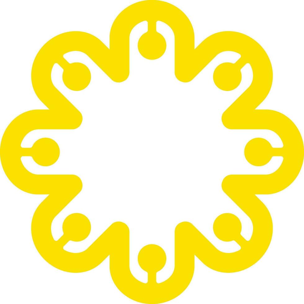 Simple illustration of yellow flower separate bloom vector