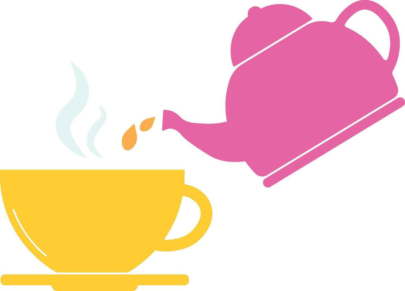 Pour Drink from Teapot into a Cup vector