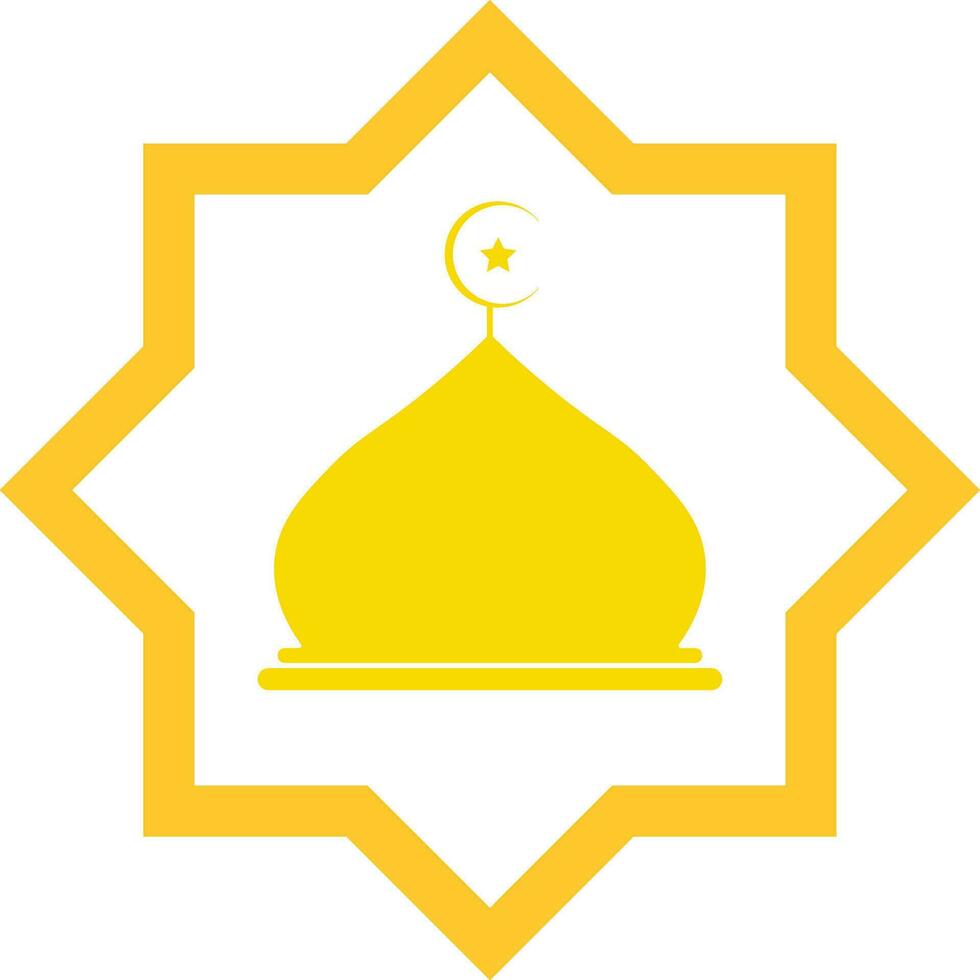 Beautiful Mosque or Muslim Praying Room Logo Vector Illustration