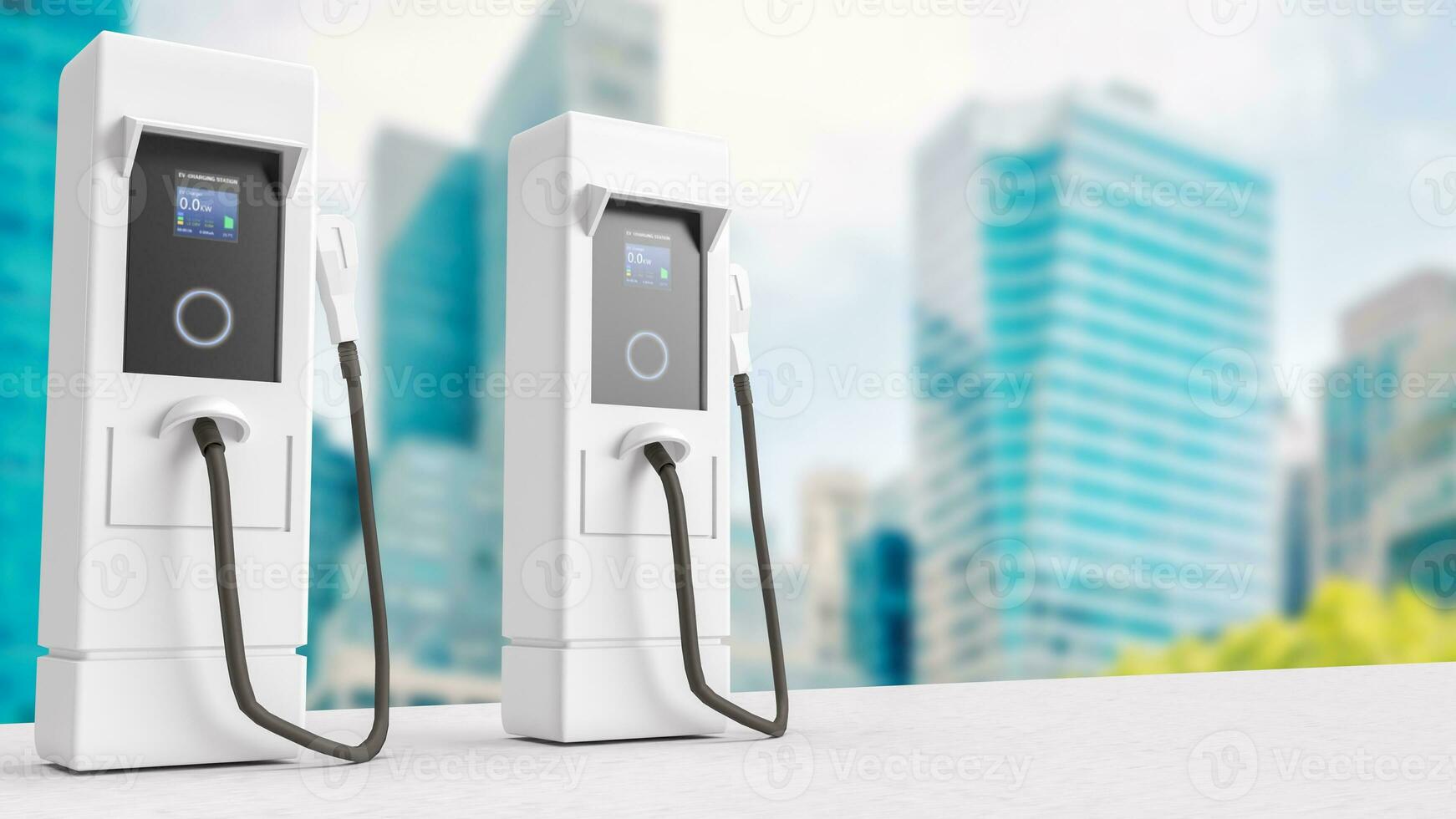 The EV station for technology or transport concept 3d rendering. photo