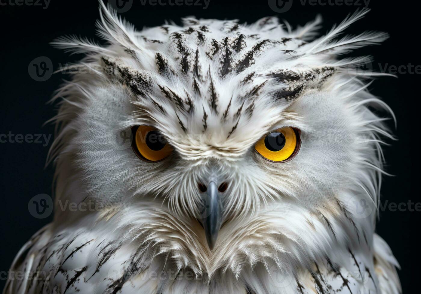 AI generated Realistic portrait of an owl on dark background. photo