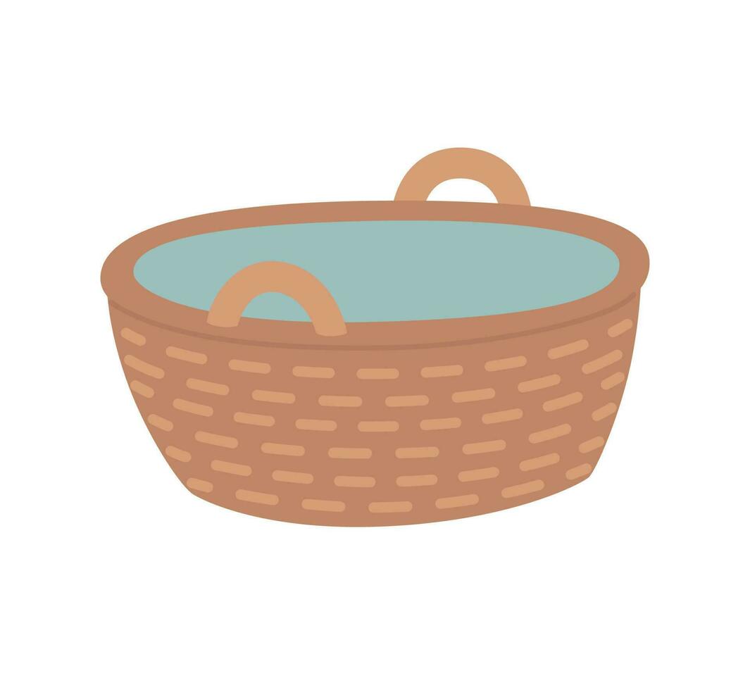Empty low basket, the concept of hugge, comfort and comfort. vector