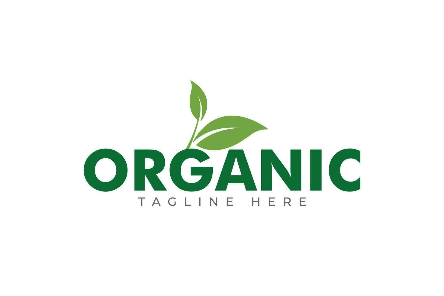 Text based organic logo design template vector
