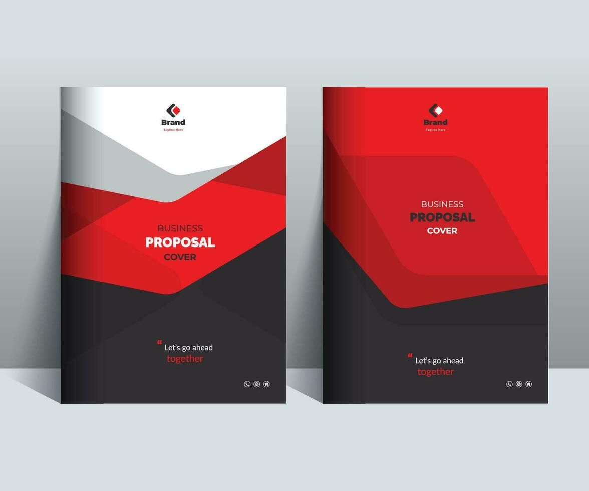 Red Black Business proposal Catalog Cover Design Template concepts vector