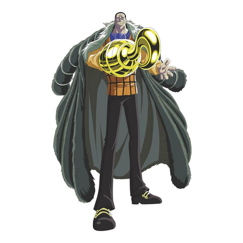 one piece cartoon character of king pirates illustration images for coloring in vector format