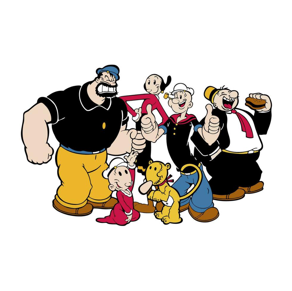 dibujos animados ilustración de popeye el marinero chico para editorial formato vector