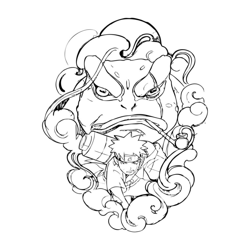 Naruto character illustration images for coloring in vector format