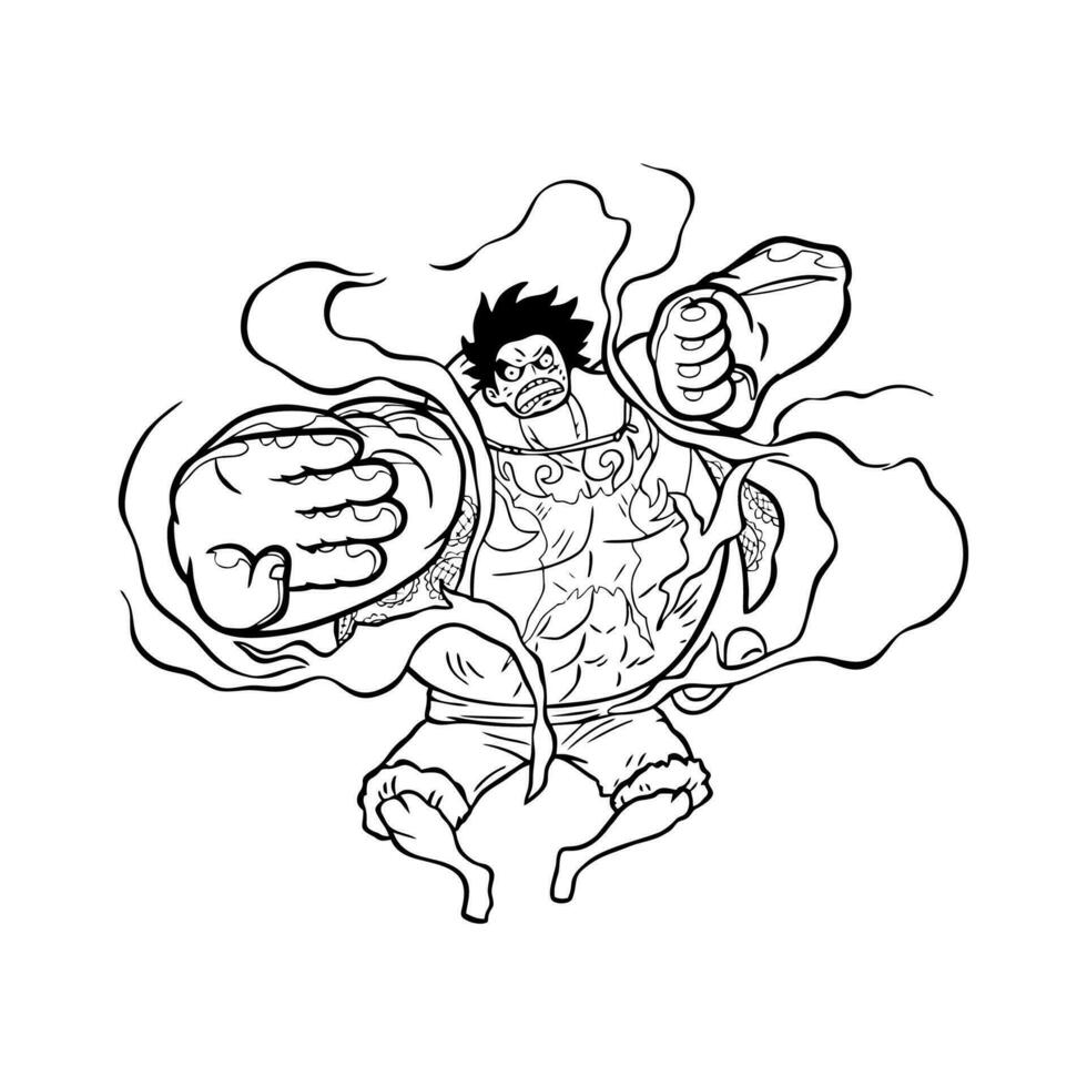 one piece cartoon character illustration images for coloring in vector format