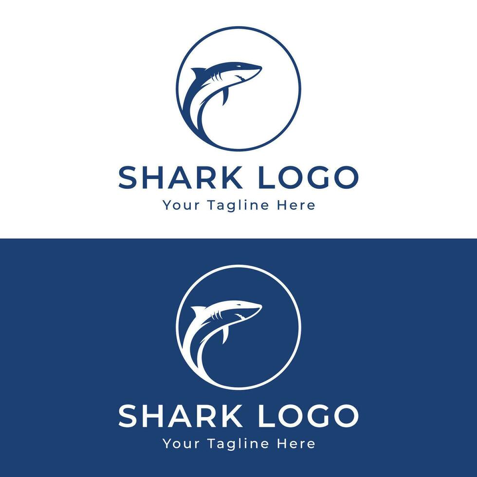 Unique and creative shark template logo vector design.