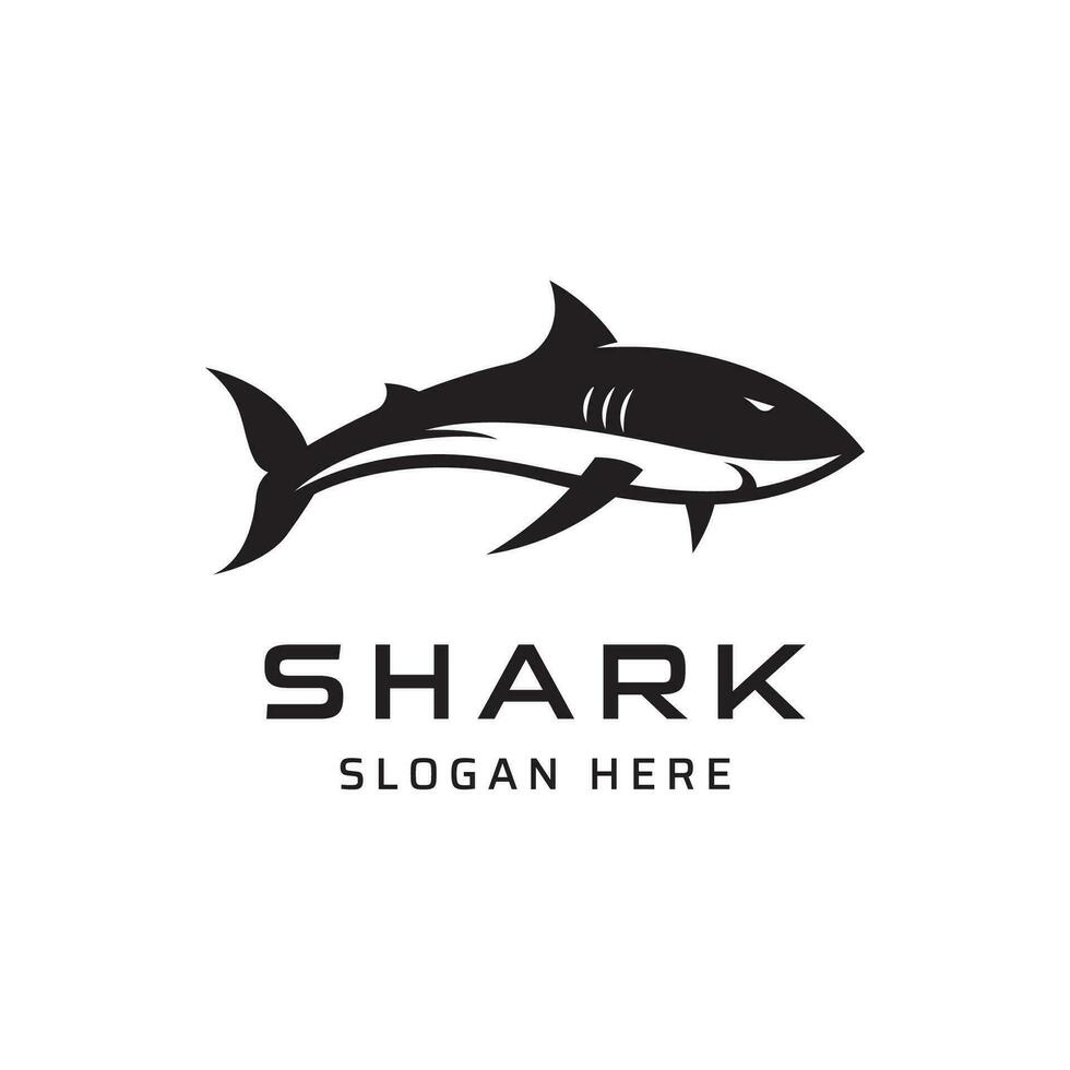 Unique and creative shark template logo vector design.