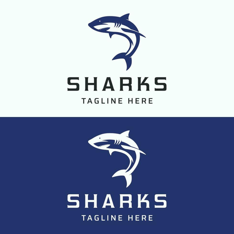 Unique and creative shark template logo vector design.