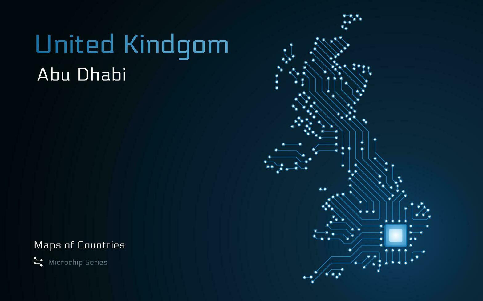 unido Reino, genial Bretaña brillante mapa con un capital de Londres mostrado en un pastilla modelo. gobierno electrónico. mundo países vector mapas pastilla serie